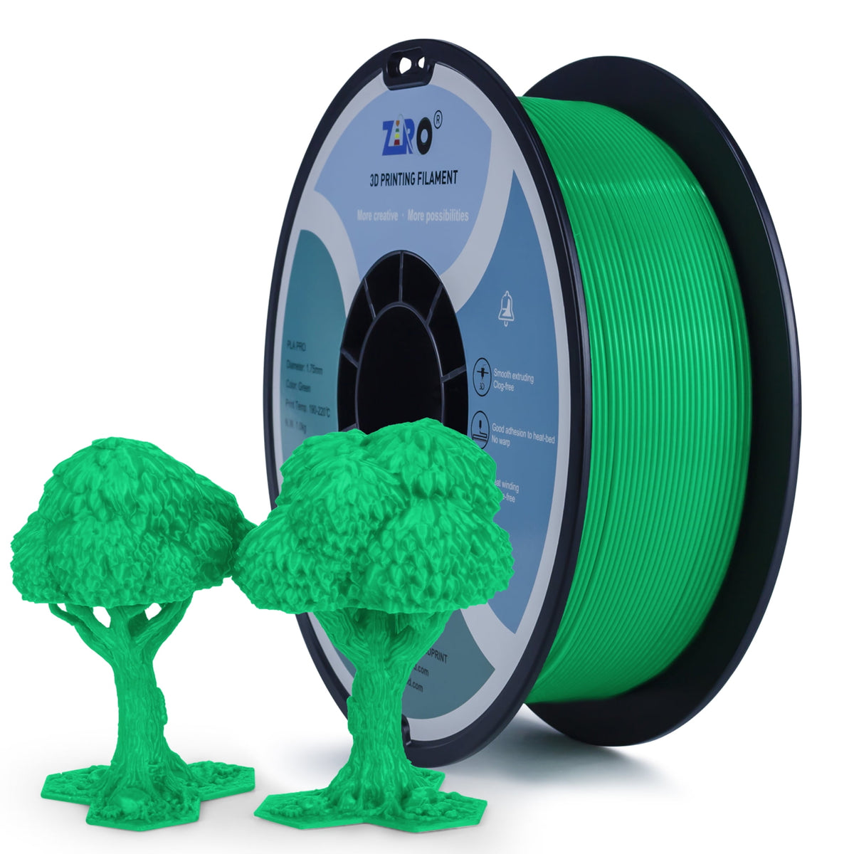Ziro 3D PLA PRO Filament, 1.75mm 1kg, Metallic Silver