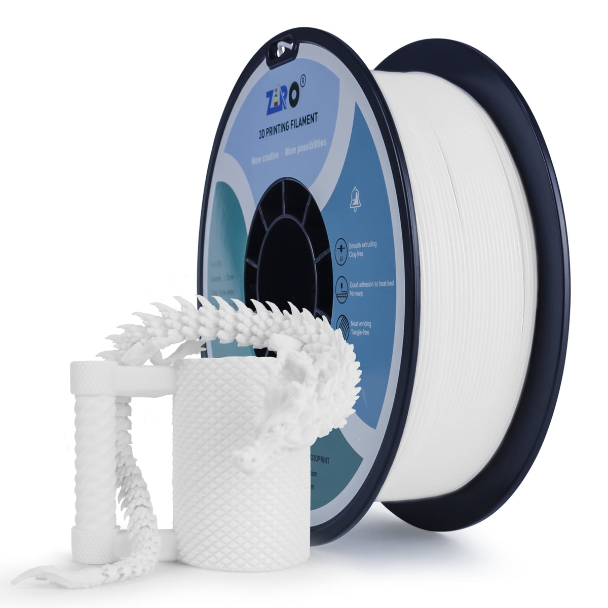 Ziro 3D PLA PRO Filament, 1.75mm 1kg, Metallic Silver