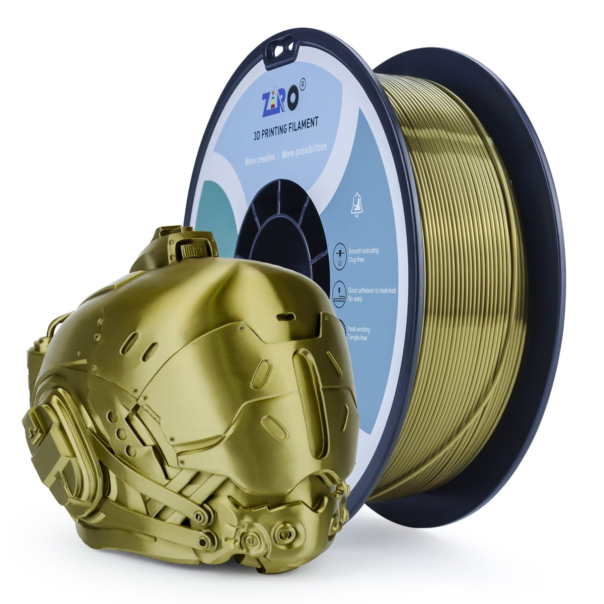 Ziro 3D Silk PLA Filament 1.75mm 1kg, Silver-Gray