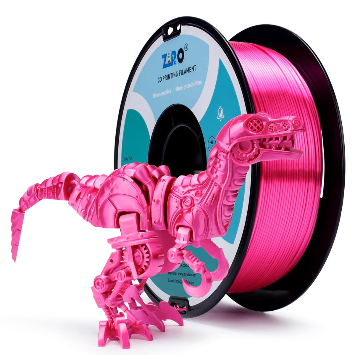 Ziro 3D Silk PLA Filament 1.75mm 1kg, Silver-Gray