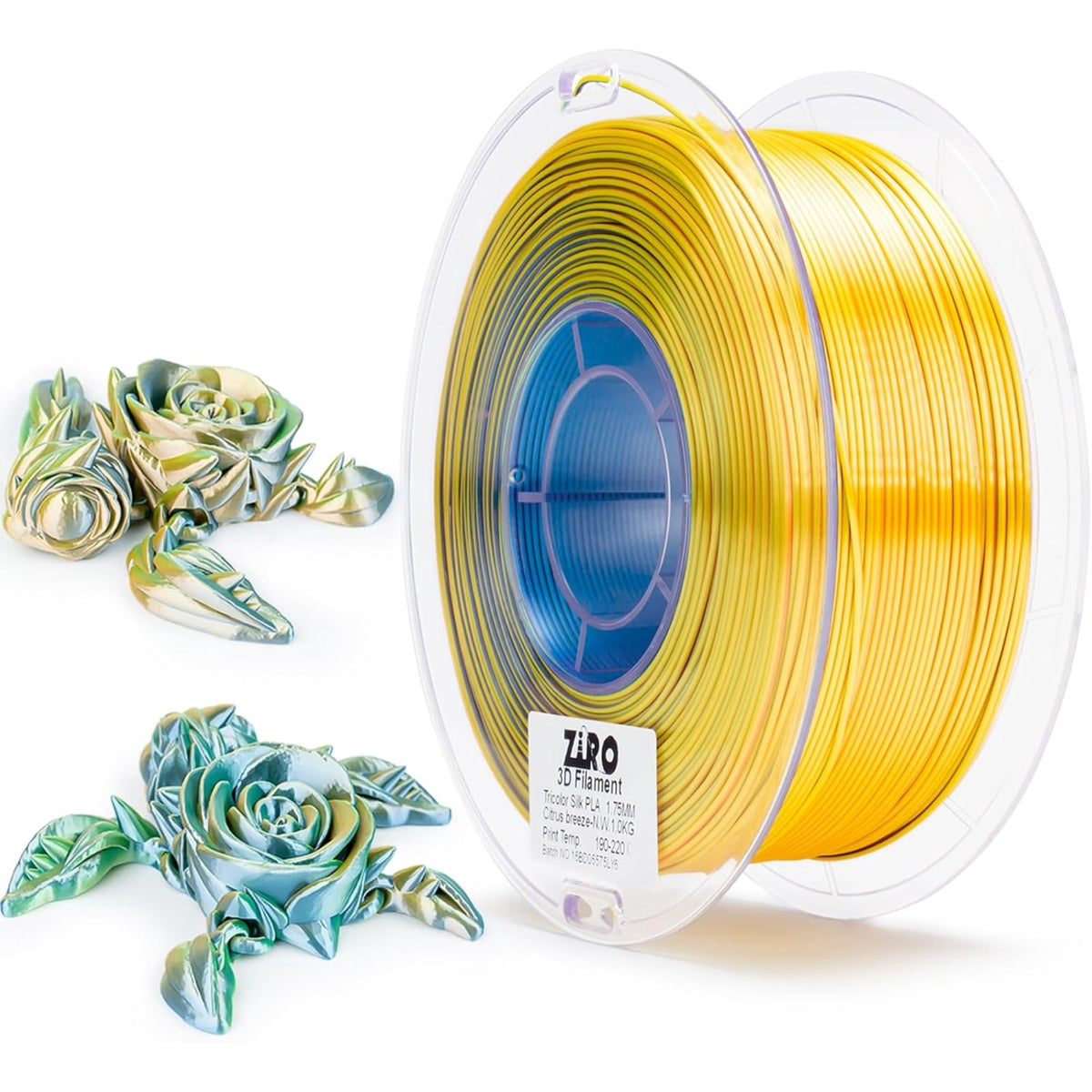 Ziro 3D Tri-color Silk PLA 1.75mm 1kg, Indigo Satin