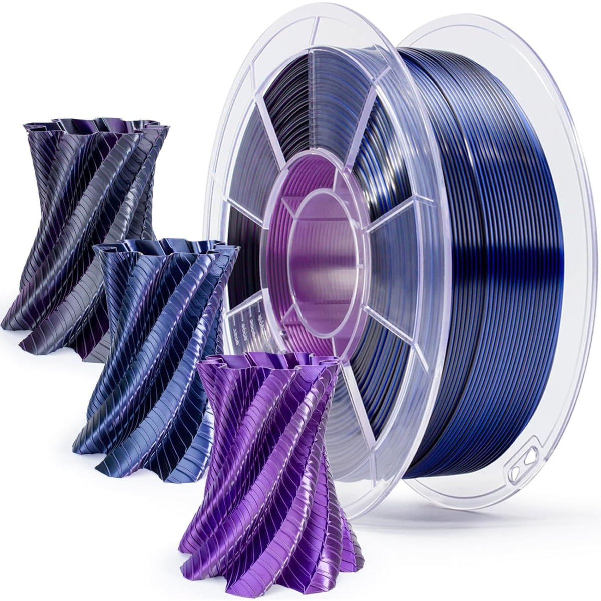 Ziro 3D Tri-color Silk PLA 1.75mm 1kg, Indigo Satin