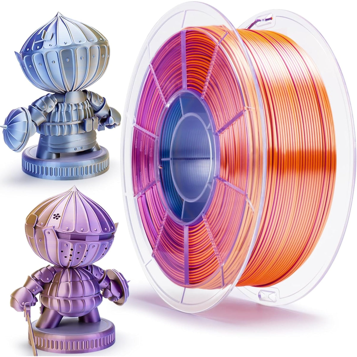 Ziro 3D Tri-color Silk PLA 1.75mm 1kg, Indigo Satin