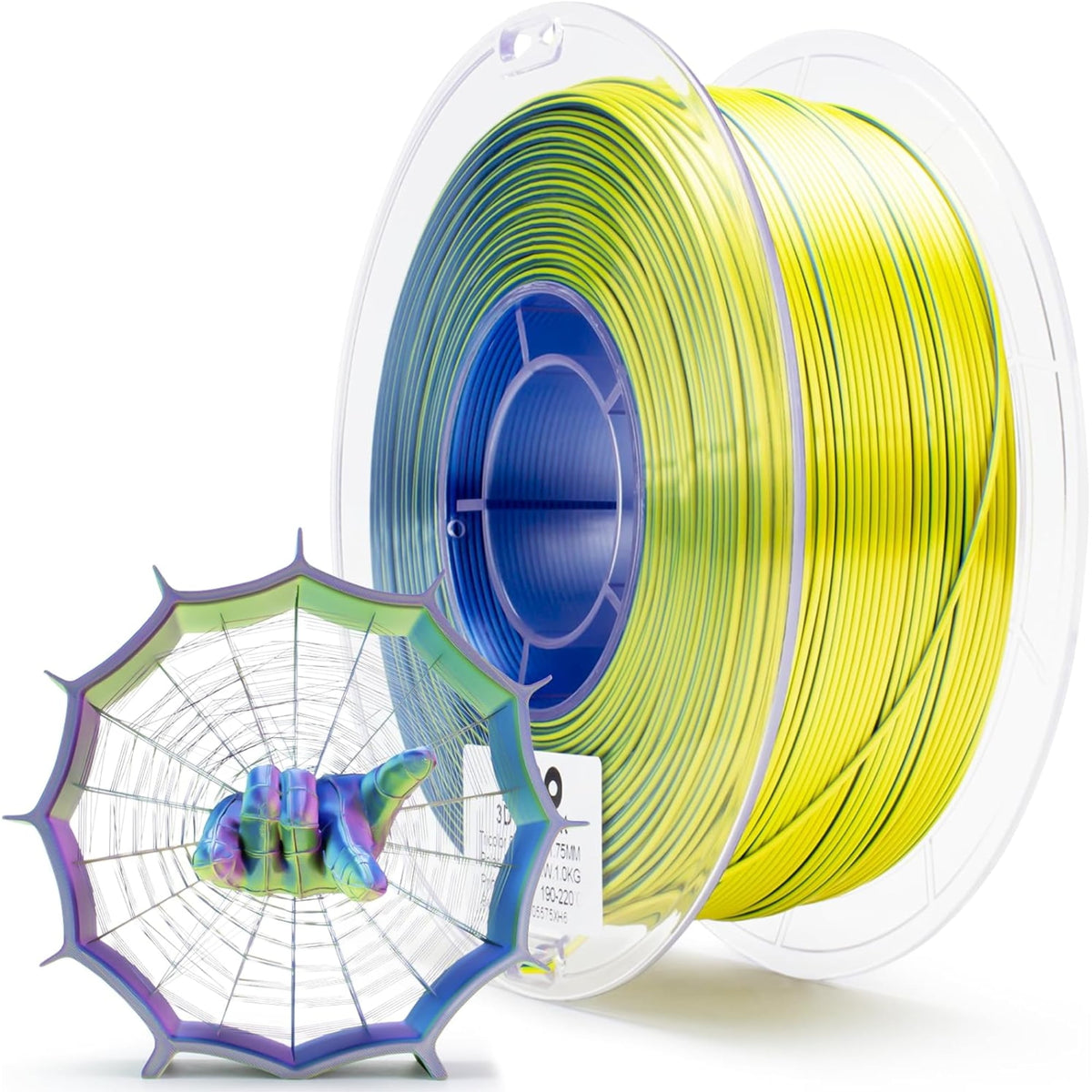 Ziro 3D Tri-color Silk PLA 1.75mm 1kg, Indigo Satin