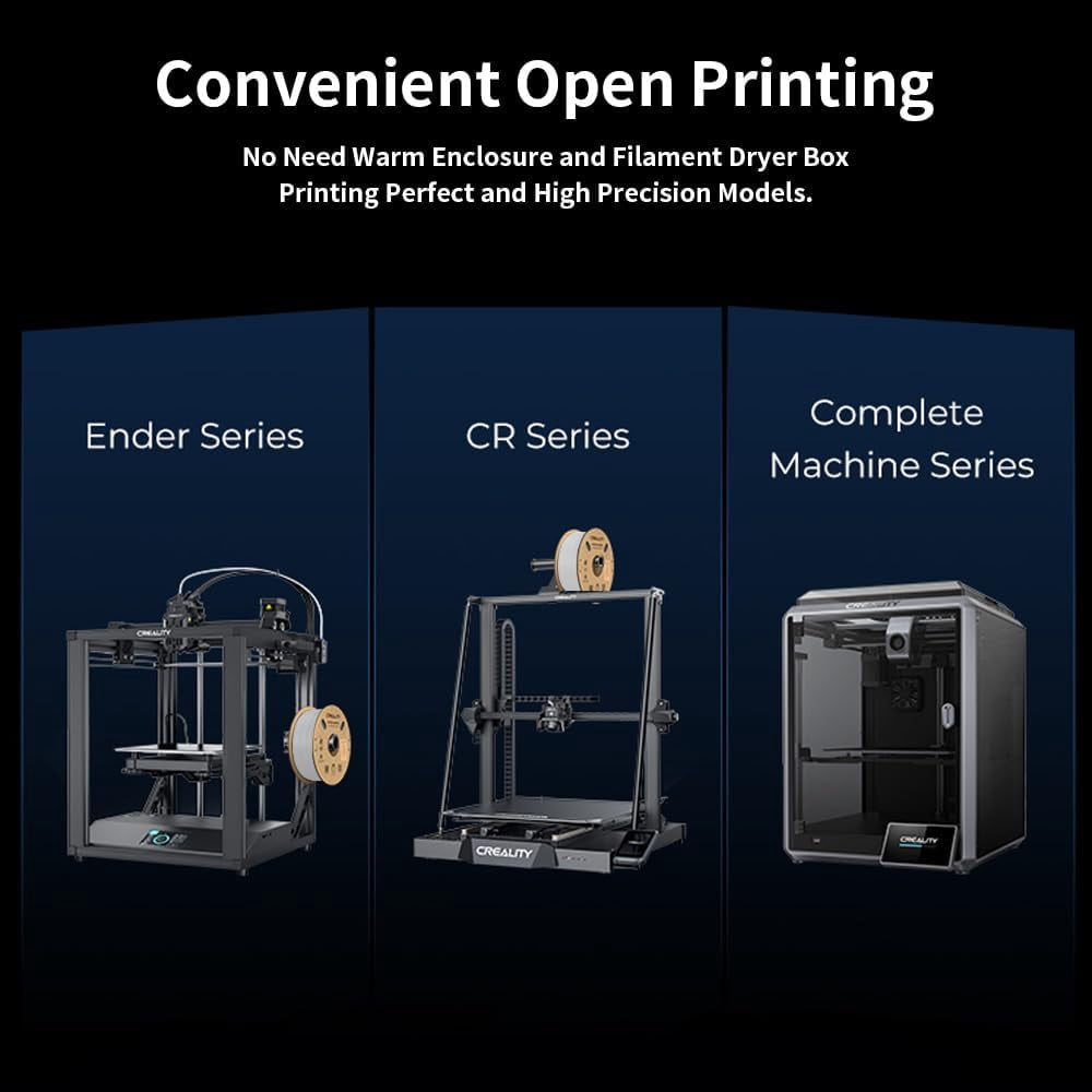 Creality Hyper ABS Filament 3D Printer Filament 1.75mm 350mm/s High-Speed Printing Dimensional Accuracy ± 0.05 mm 2.2lbs Compatible with Most 3D Printers, Grey
