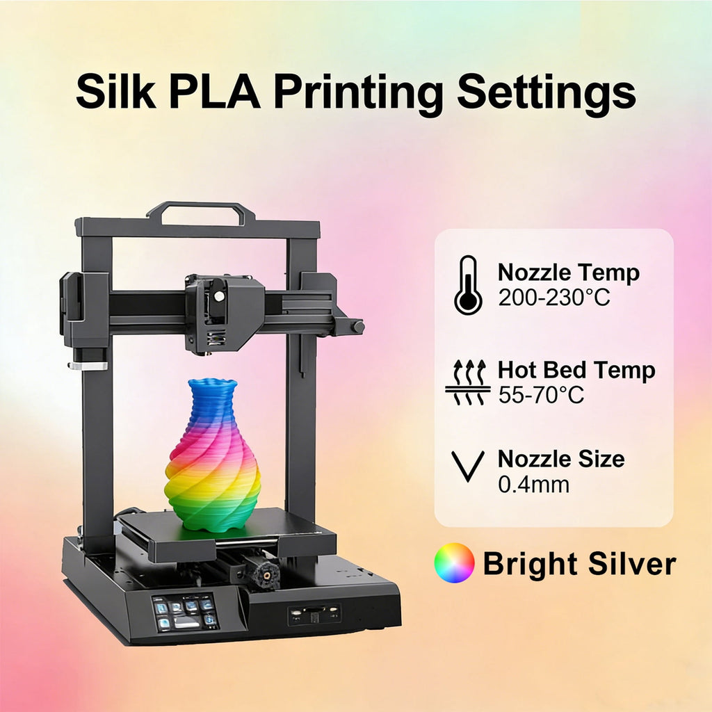 BIOMYL PLA 3D Printer Filament, PLA Filament 1.75mm Metal Gradient Color silk PLA, Tri Gold/Silver/Copper, 1kg Spool, Accuracy +/- 0.03mm