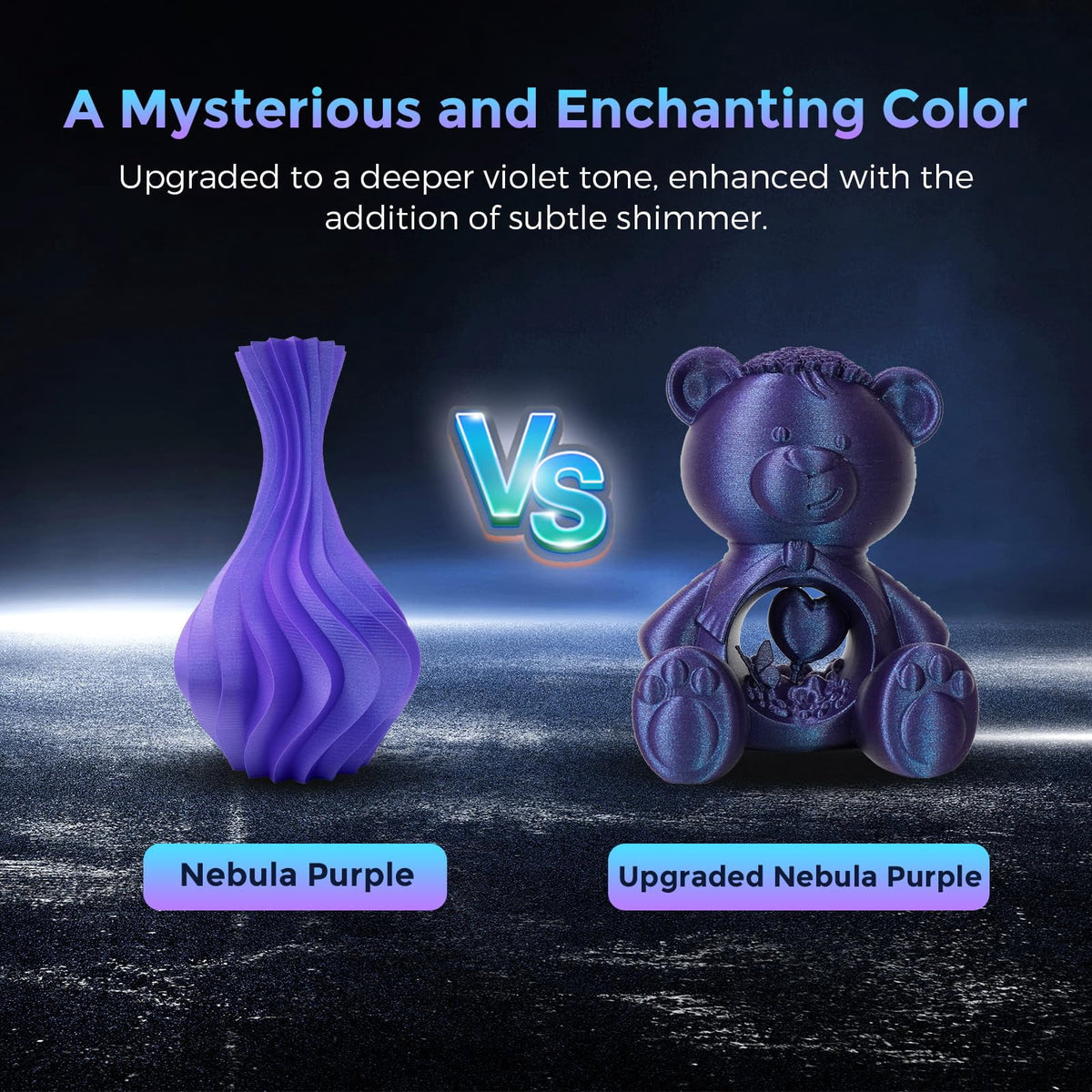 Flashforge PLA Filament 1.75mm,1KG/2.2lbs, Color Changeable PLA 3D Printer Filament, Upgraded Nebula Purple