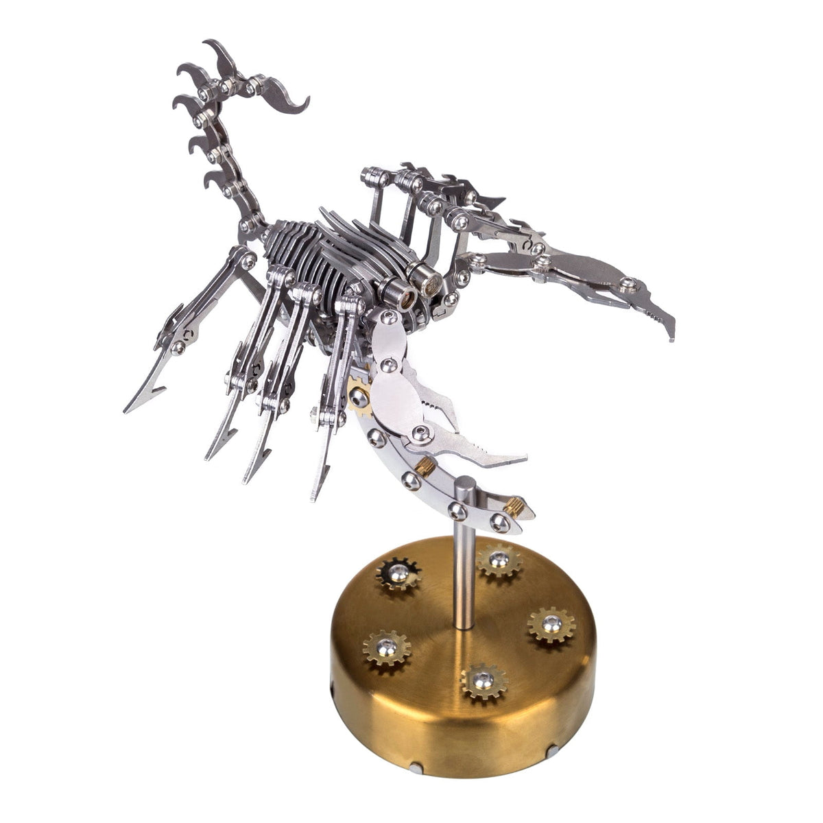 DIY Metal Scorpion 3D Puzzle Model Kit with LED Light, 274 Pcs Articulated Insect Assembly Craft for Adult Hobby Display Decor