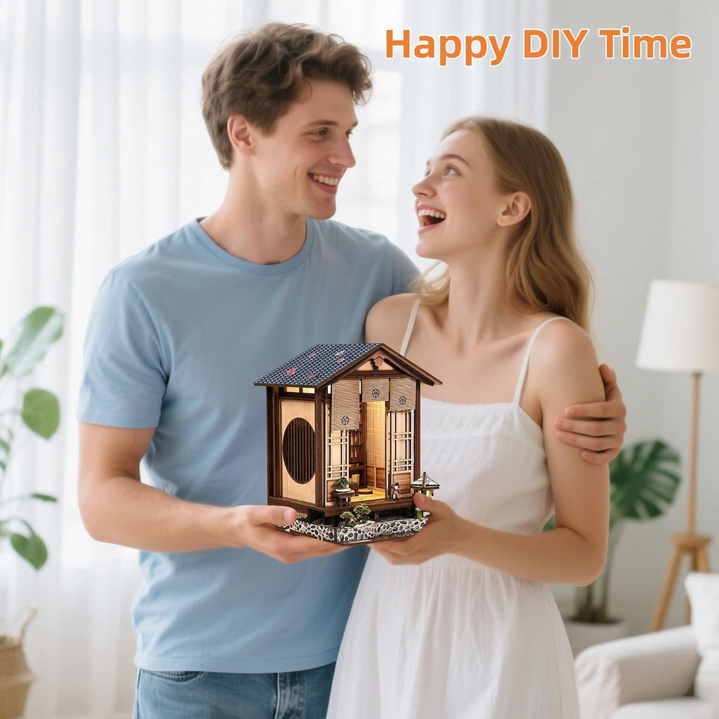 Book Nook Kit, DIY Miniature House Kit for Adults, Beginners, DIY Handmade Book Nook Tiny House Wooden 3D Puzzle, Perfect Bookshelf Decor, Birthday and Mother’s Day Gift for Mom, Friends