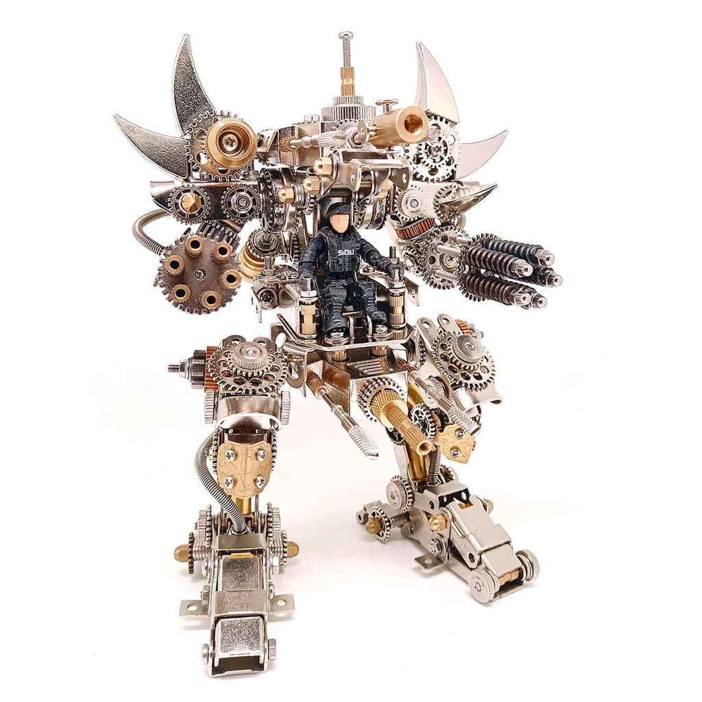 DIY 3D Metal Mecha Model Kit with Tools – Mechanical Stainless Steel Handmade Assembly Robot Figure, Steampunk Collectible Display Model for Adults and Teens