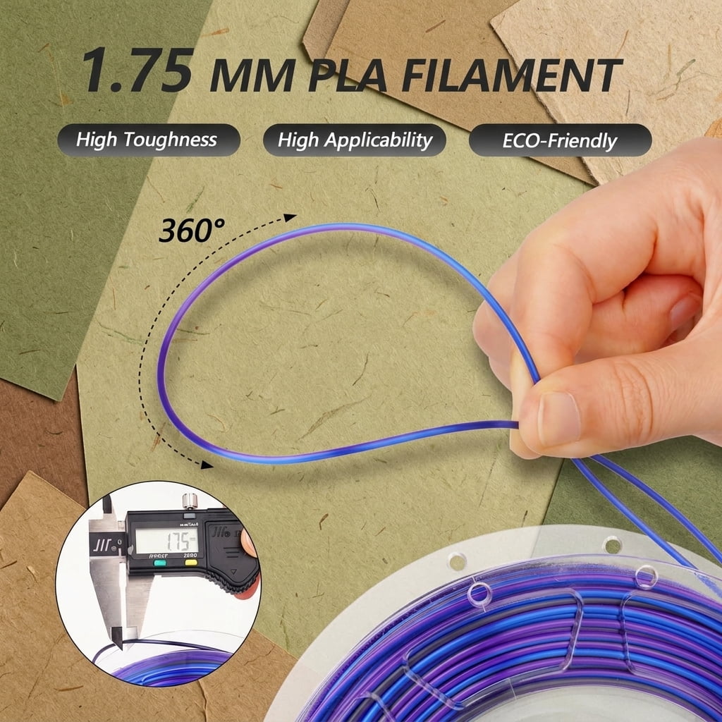 Silk Pla 3d Printerment Bundle Multicolor Gradient Rainbow 1.75mm Pack Shiny Fast Color Change Printing For Fdm 200g X 4 Spools