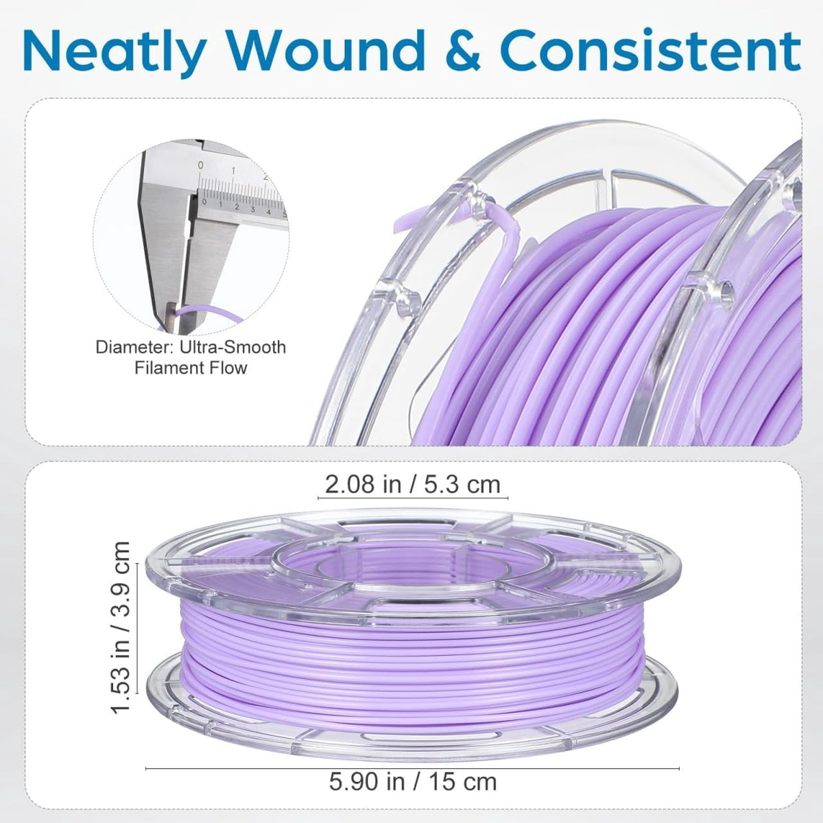 PLA Filament Bundle 2KG, Matte Pastel Macaron 8 Colors 250g Each, Printer Filament 1.75mm, Neatly Transparent Spools, Vacuum Boxed for Printer Pen DIY Crafts Desk Decor
