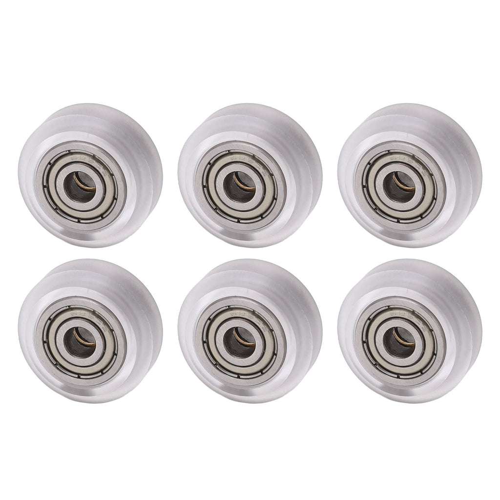 16 Pcs Polycarbonate Bearing Pulley Wheels Set for 3D Printers Transparent High Precision Smooth Motion Assembly Parts - 24 mm OD / 0.94 in x 5 mm ID / 0.2 in