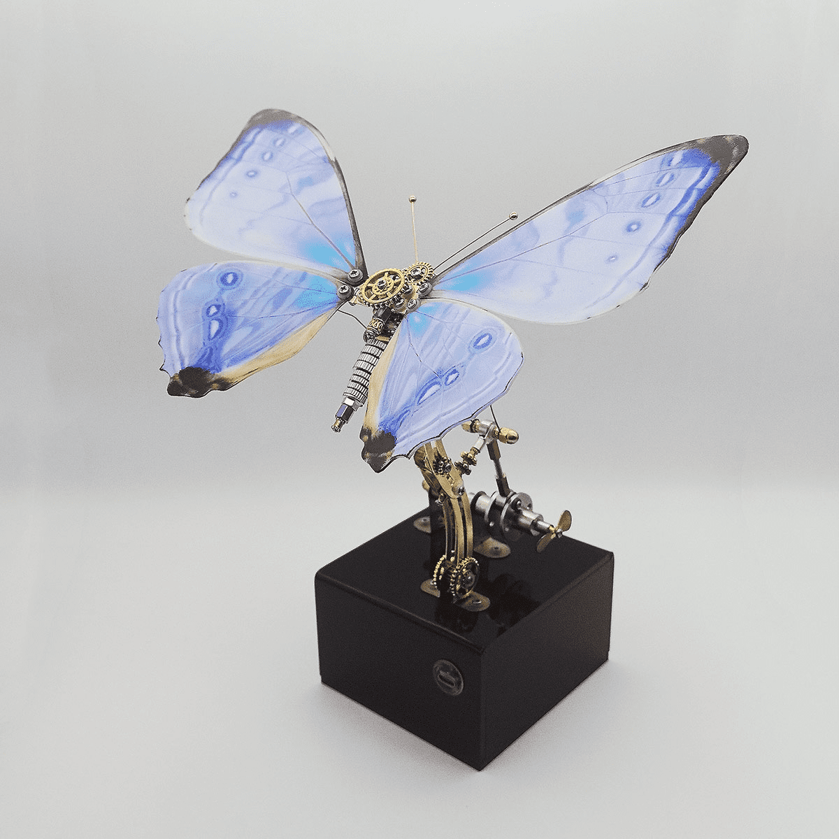 3D Metal Butterfly Puzzles, Mechanical Insect Model Kit with Music Box, 300PCS DIY Assembly, Type-C Rechargeable, Home Desk Decor Gift for Adults (Purple)