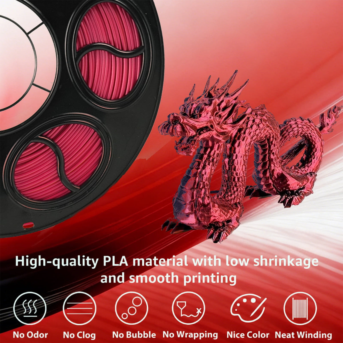 BIOMYL PLA 3D Printer Filament, PLA Filament 1.75mm Metal Gradient Color silk PLA, Tri Gold/Silver/Copper, 1kg Spool, Accuracy +/- 0.03mm