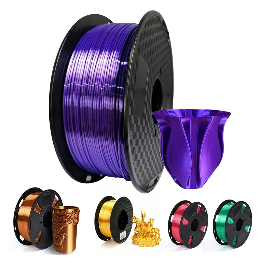 Silk PLA Filament 1.75mm 500g, 3d Printer Filament Silky Shine 3d Pen Printing Materials, Shiny Metallic Smooth Silver Gold Pla