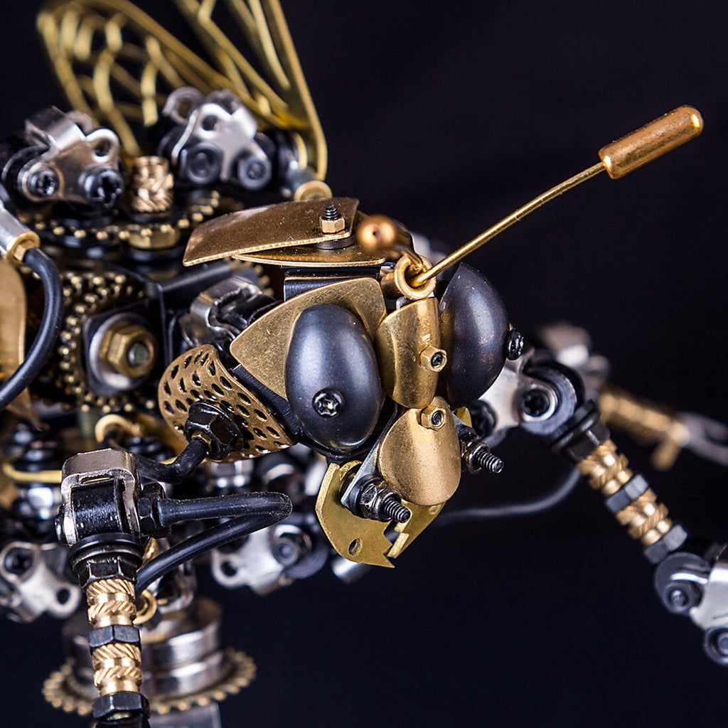 3D DIY Mechanical Wasp Model Kit 1000+PCS Steampunk Insect Puzzle with Movable Joints & Wings, Collectible Decor & Creative Gift for Teens 15+ and Adults