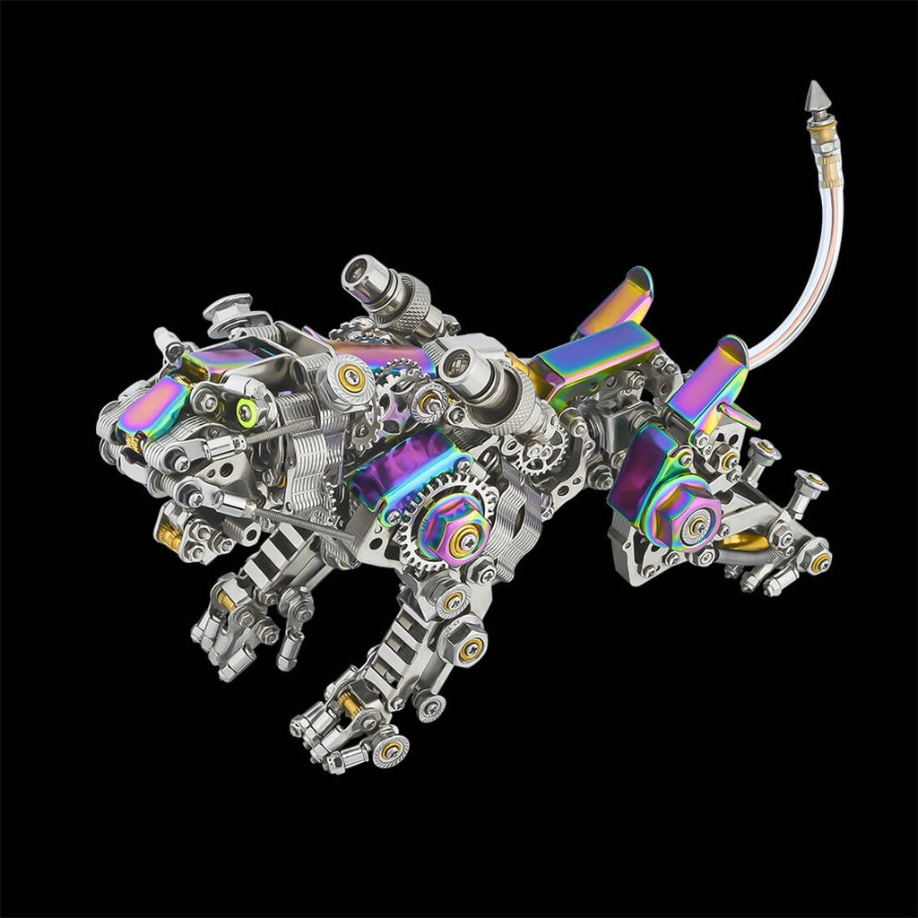 3D Metal Puzzle Colorful Bengal Tiger Model Kit, 700PCS Mechanical Steampunk Tiger 3D Metal Jigsaw Puzzle to Build, DIY Assembly Gift for Adults & Teens -Wings 1 Pair