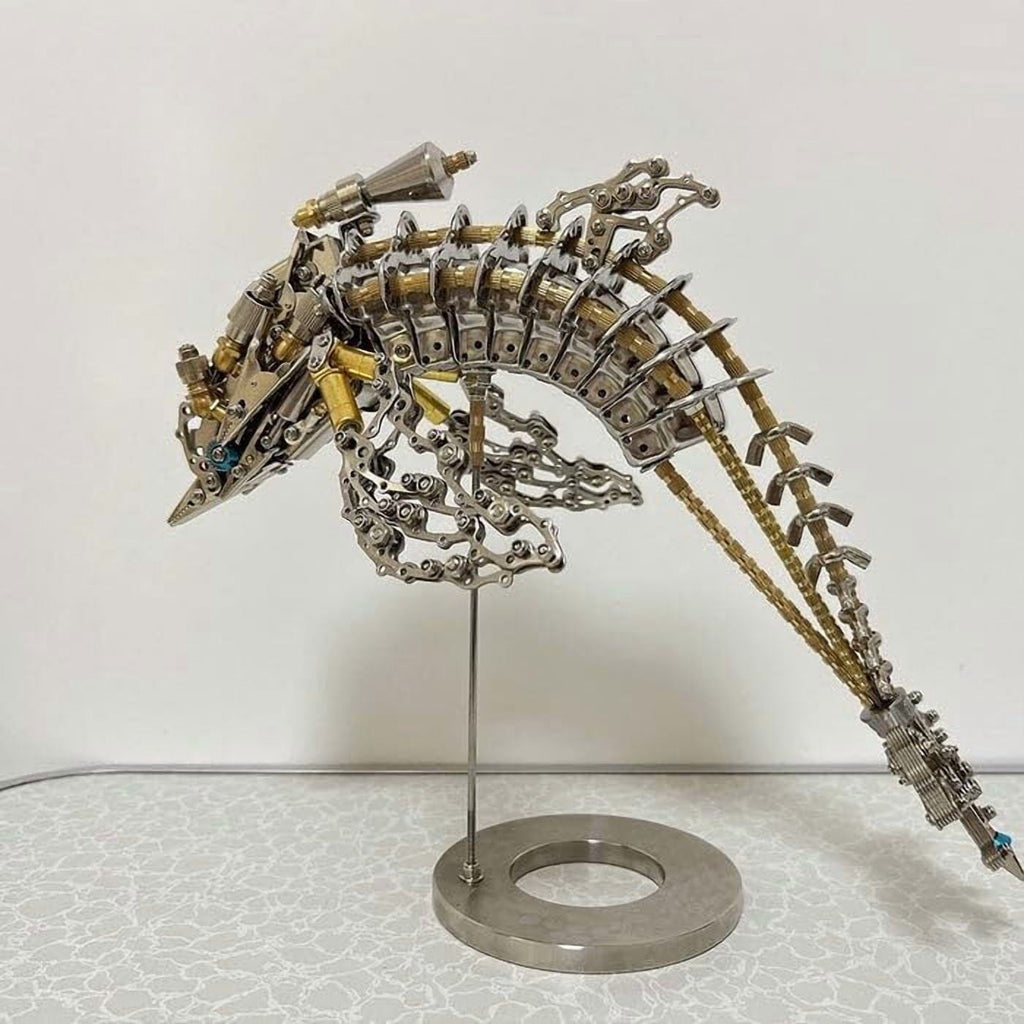 3D Steampunk Mechanical Dragon Model Kit - 2900+ PCS Metal Puzzle for Adults - Intricate Three-Headed Dragon Assembly Gift