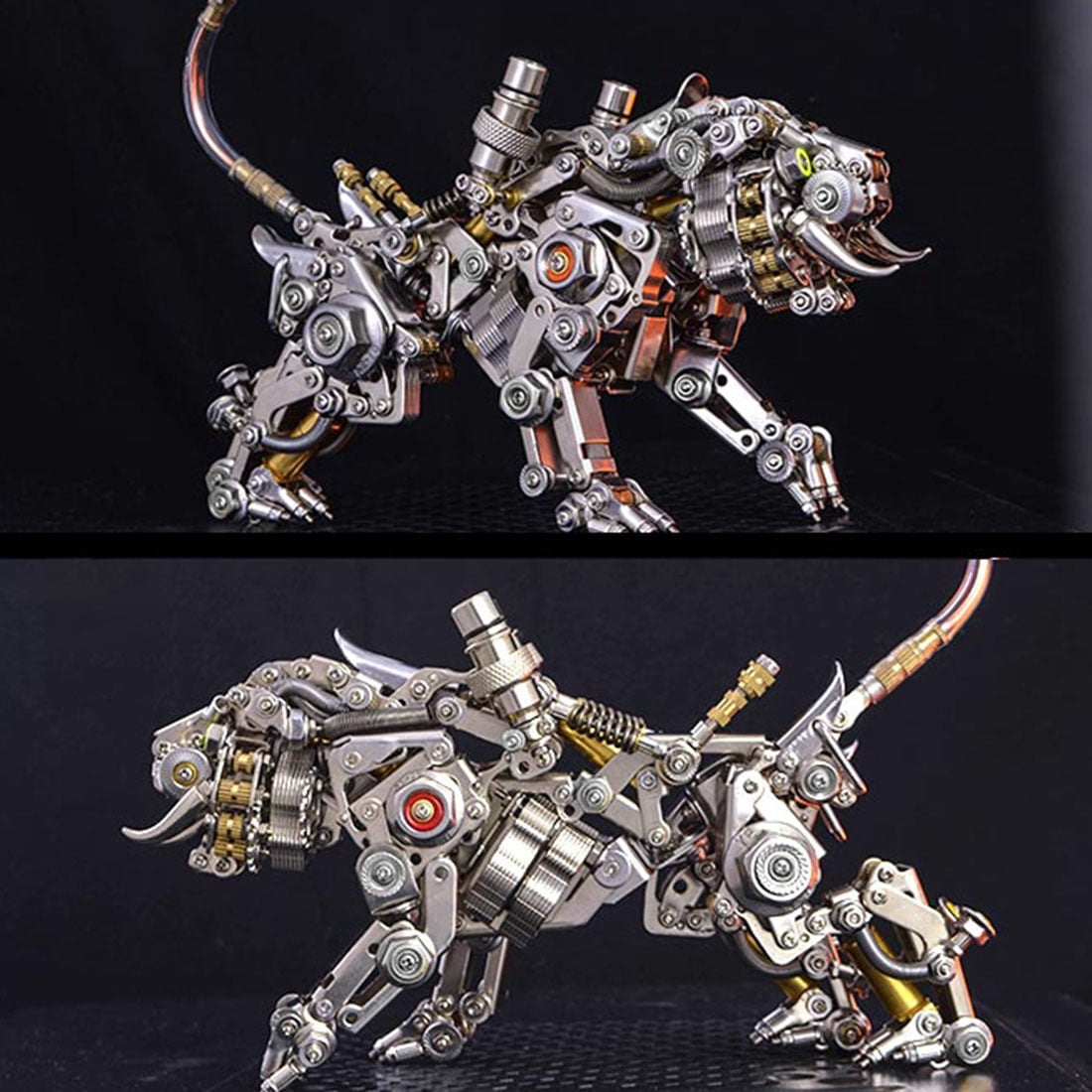 3D Metal Puzzle Colorful Bengal Tiger Model Kit, 700PCS Mechanical Steampunk Tiger 3D Metal Jigsaw Puzzle to Build, DIY Assembly Gift for Adults & Teens -Wings 1 Pair