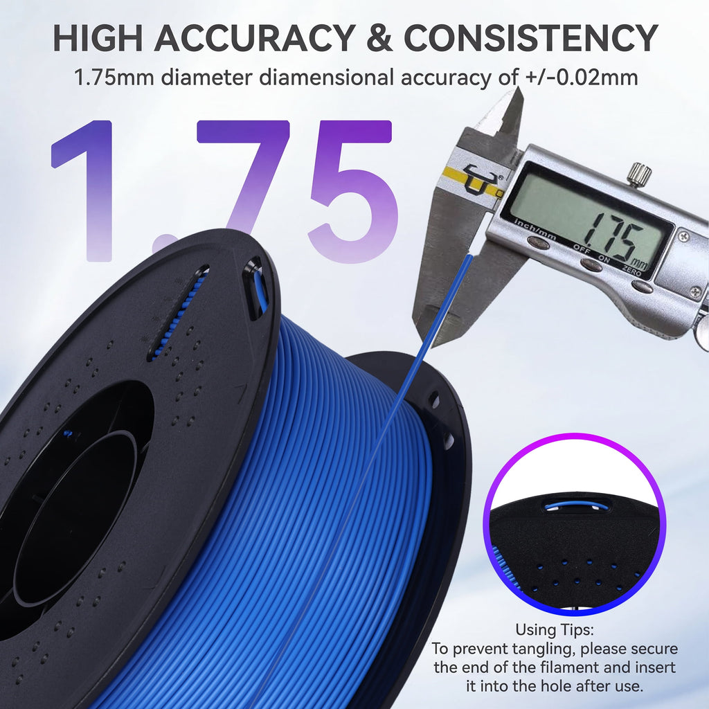 Epelay PLA Plus 3D Printer Filament, 1.75mm, 1kg Spool, Black, Compatible with Most FDM Printers