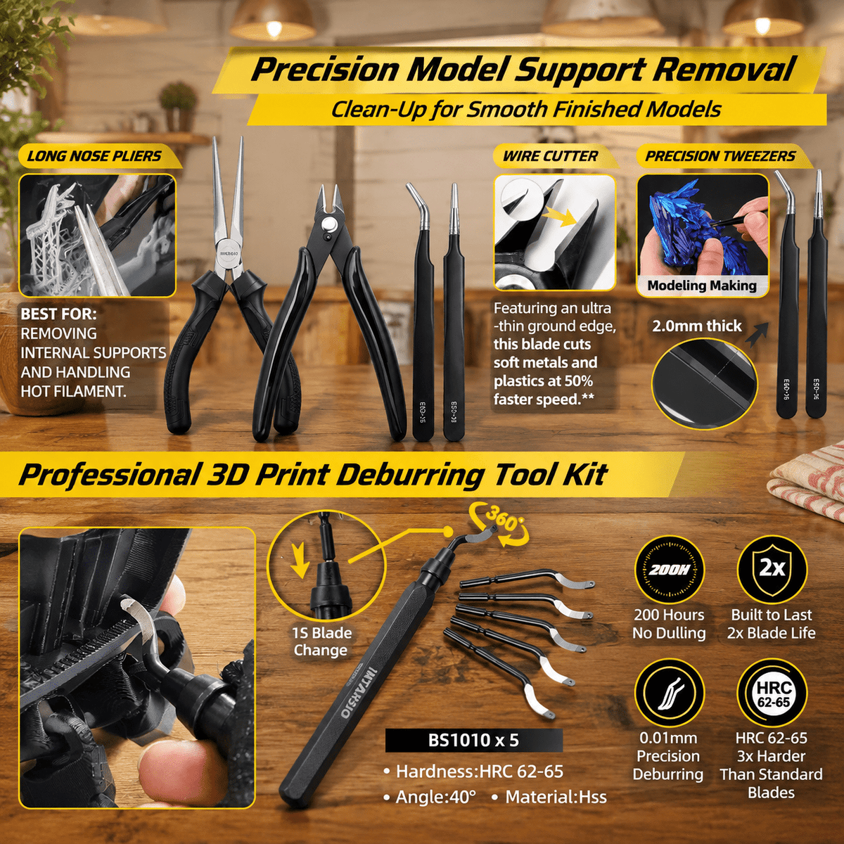 76-Piece 3D Printer Tool Kit with Storage Bag, Ultra 3D Maker Version, Compatible with Bambu Lab, Ender 3, FDM/SLA Printers