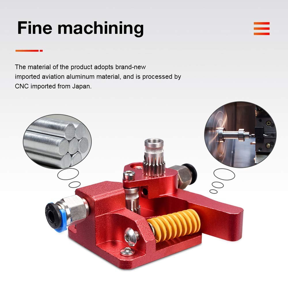 RVKXHD Upgrade Dual Gear Extruder, Double Gear MK8 Extruder 3D Printer Dual Driver Stock Feeder All Metal 1.75mm Filament Extruder Kit for CR-10S Pro/CR-10/ Ender 3 V2/Ender 3/Ender 3 Pro Series