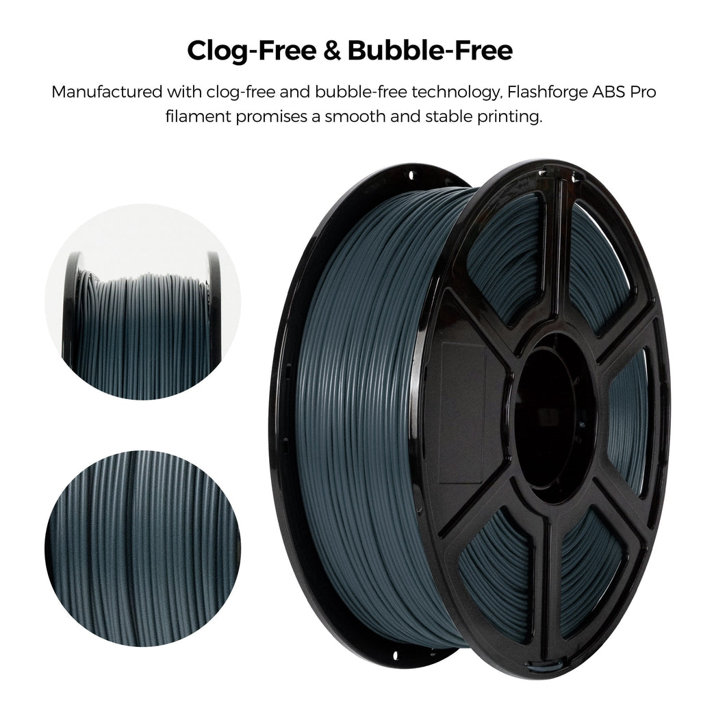 Flashforge ABS Pro Filament 1.75mm, 1KG/2.2lbs ABS Pro 3D Printer Filament, Black