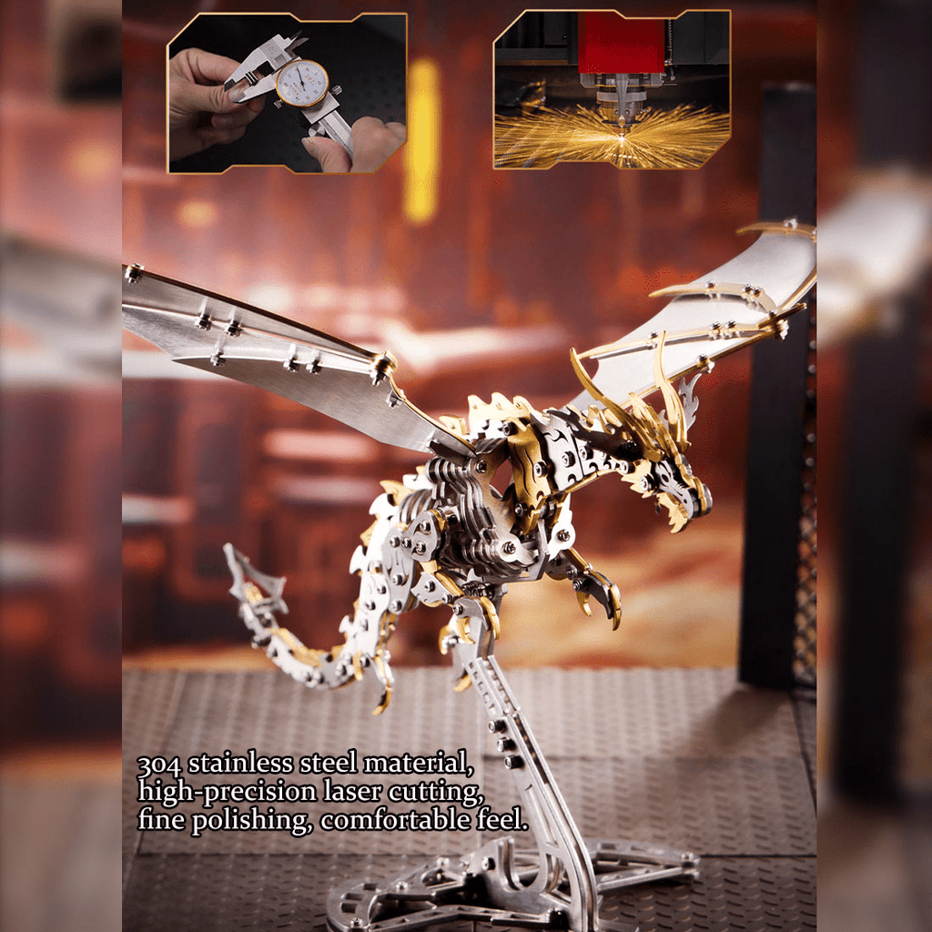 3D Metal Puzzles, Mechanical Butterfly Model Kit with Gear Transmission, Steampunk DIY Assembly, Stainless Steel Desk Decor Collectible Gift for Adults
