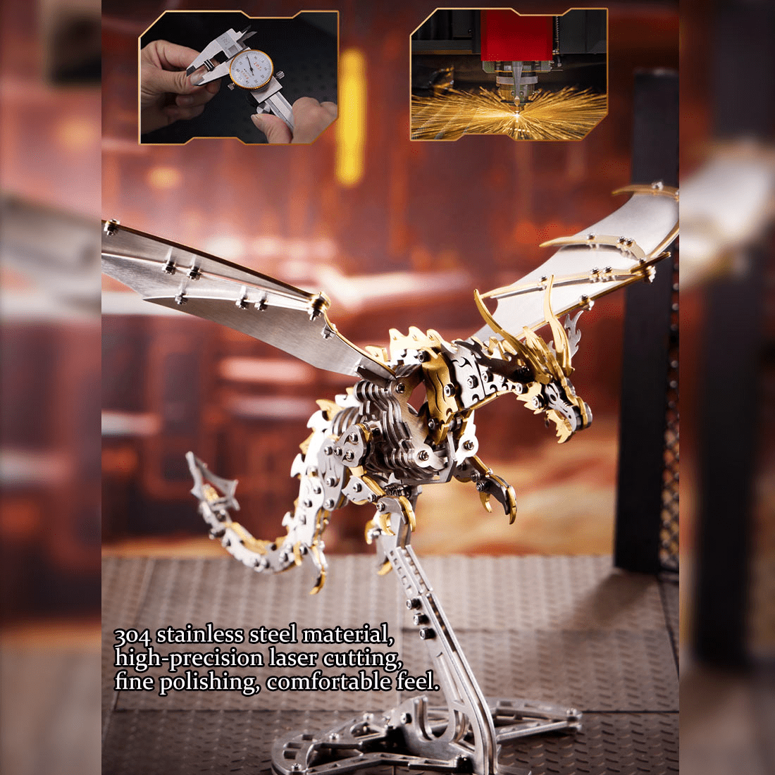 3D Metal Puzzle Bionic 373 PCS, Steampunk Mechanical Model Kit With DIY Assembly, Home Display Desk Decor For Adult Collectors And Creative Gifts