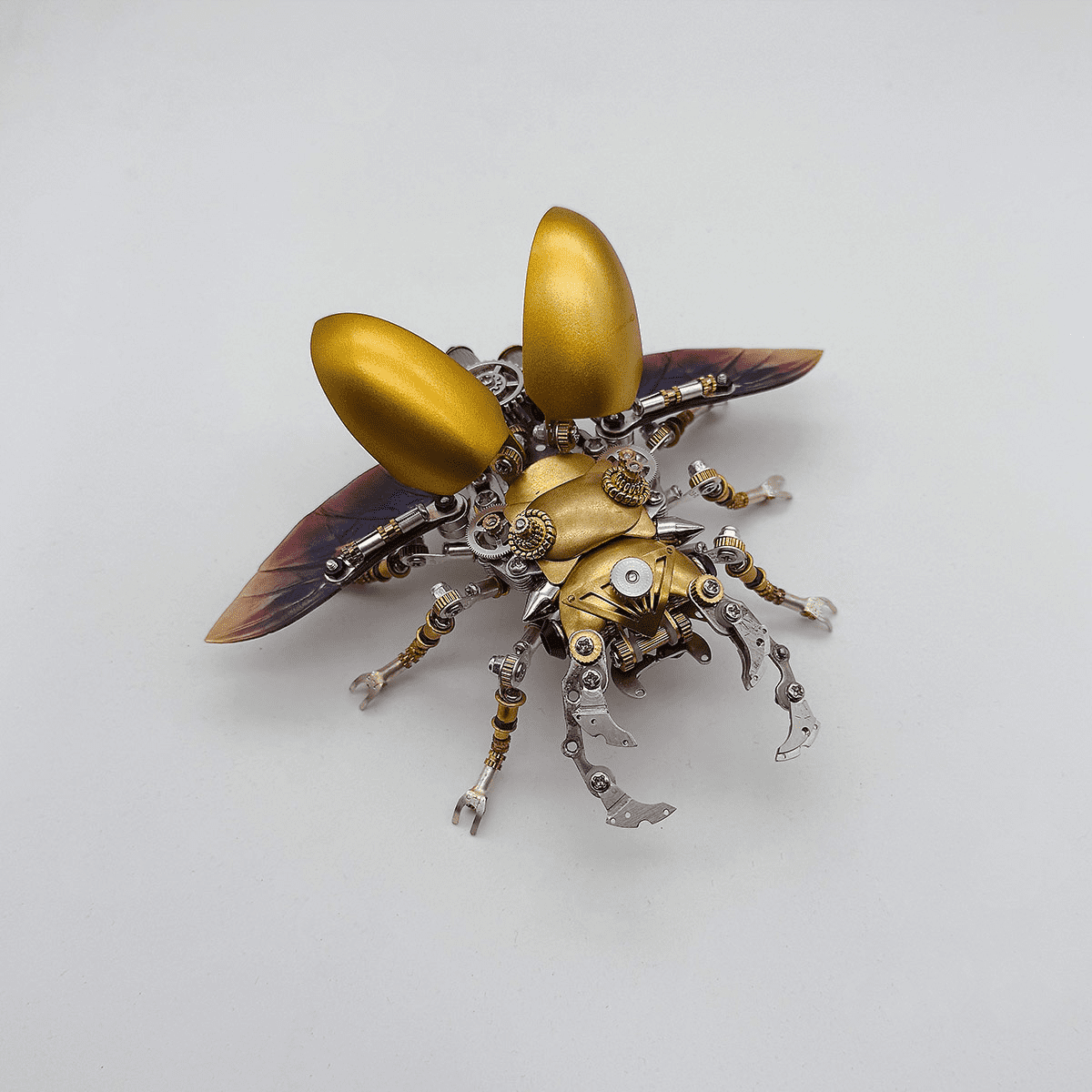 3D Metal Hercules Beetle Model Kit with LED Lights, 400PCS DIY Assembly, Steampunk Insect Animal Metal Puzzle for Adults & Teens 16+, Exquisite Desk Decor, Gift for Men