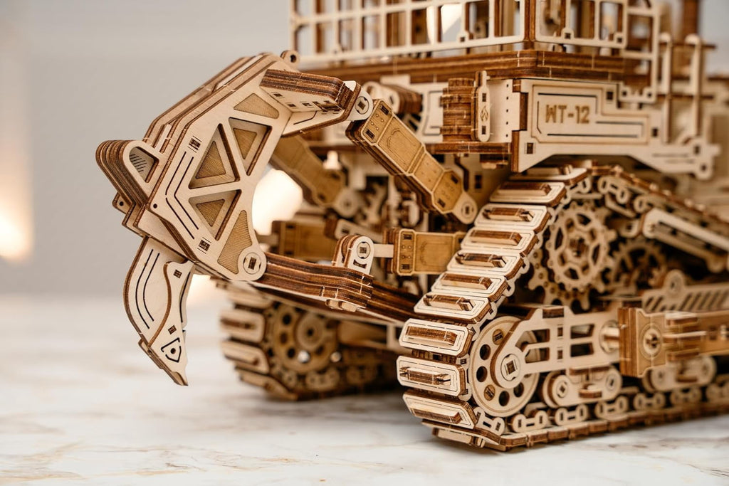 Wood Trick Terrain Titan - Rides up to 10ft - 19x11″ - Moving Blade & Rear Hook - 3D Wooden Puzzles for Adults to Build - Engineering DIY Models for Adults to Build