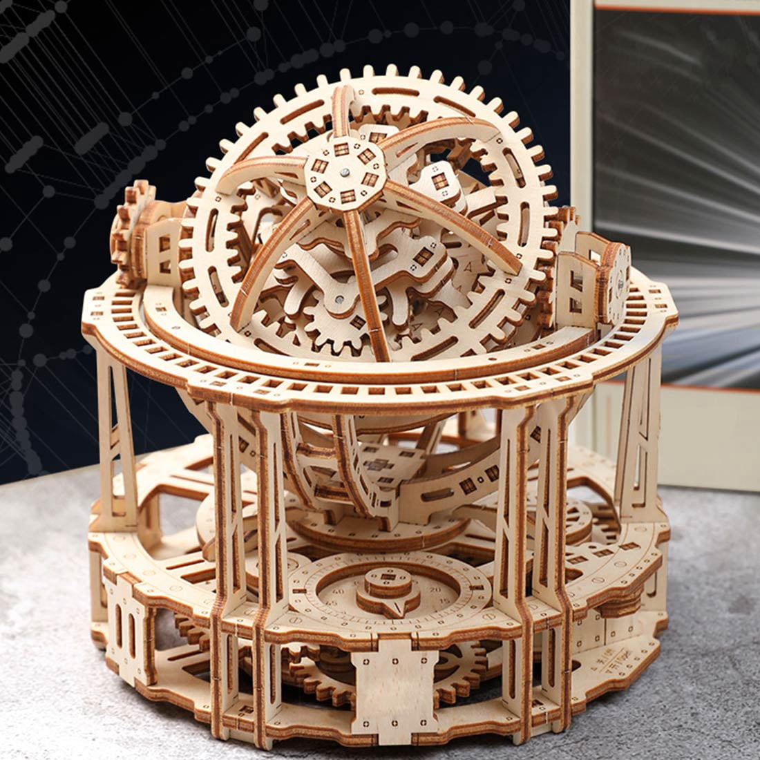 3D Wooden Puzzles Kits, Tourbillon Timer 3D DIY Assembly Model Kit with Mechanical Transmission, DIY Craft Decor Gift for Teens and Adults (218PCS)