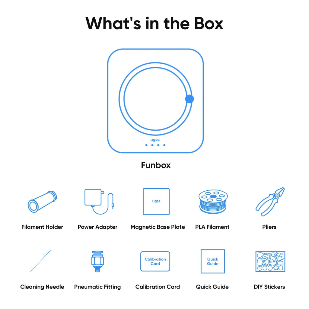 UGEE Funbox 3D Printer, 360° Safe Shield & 500mm/s High Speed, Ready to Print in Minutes