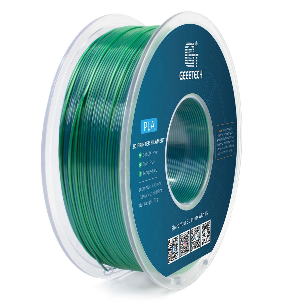 Geeetech Anti-silk type 3D Printer PLA Filament 1KG Toughness Enhanced Filament with 1.75mm Dimensional Accuracy +/-0.03mm, 1080 Feet per Roll, Vacuum Packaging Two-tone gold copper