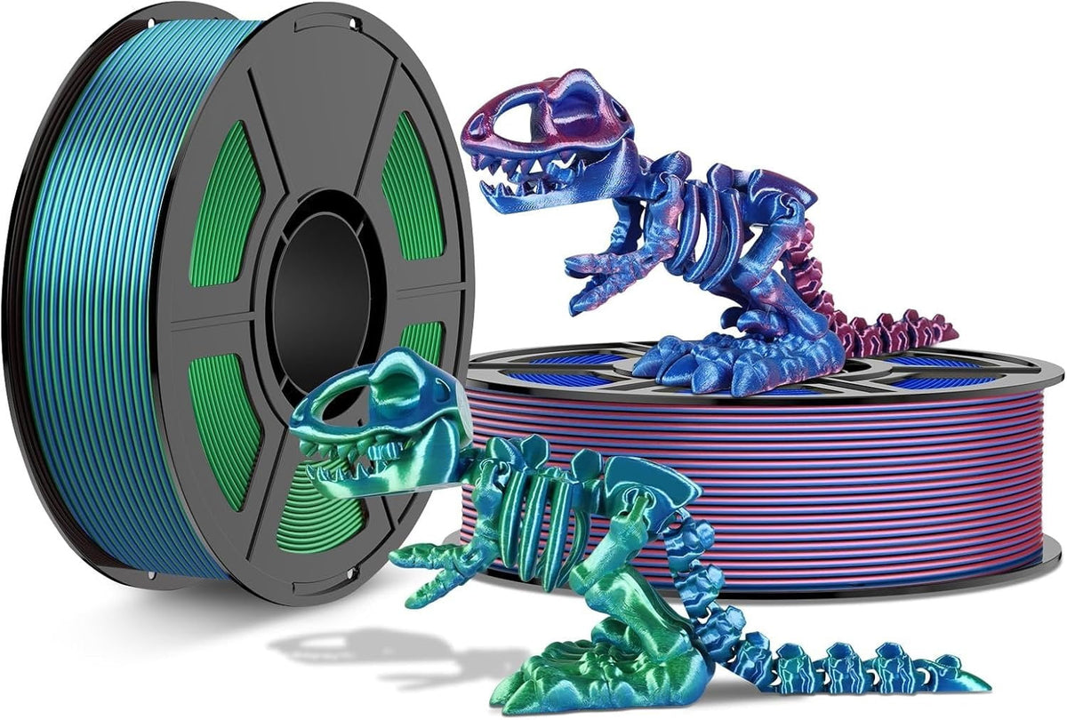 2kg Bicolor Silk PLA Filament 1.75mm, Black /Black Red PLA