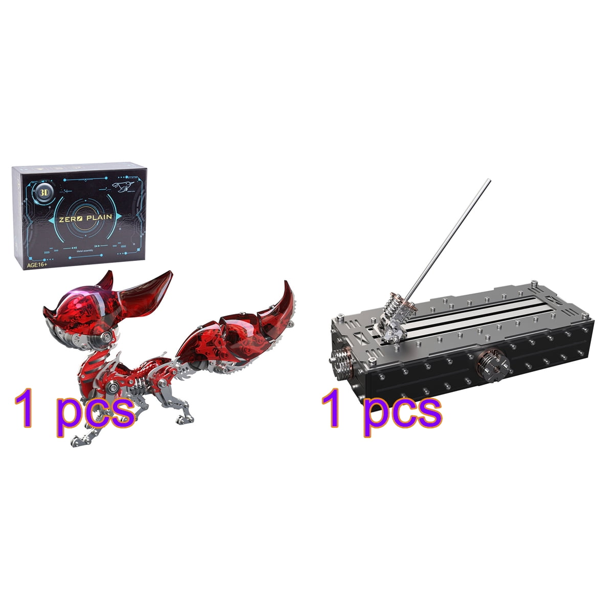 3D Metal Puzzle 339PCS Linglong Fox Hanfei Mechanical Creative DIY Assembly Model Hobby Craft Kit For Desk Display, Home Office Decor, Creative Gifts And Hobbyists