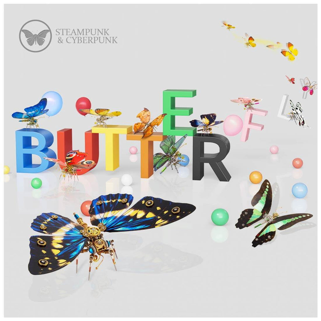 3D Metal Puzzle Butterfly Lymantria Punicea 200+ PCS, Steampunk Mechanical Model Kit With DIY Assembly, Home Display Desk Decor For Adult Collectors And Creative Gifts