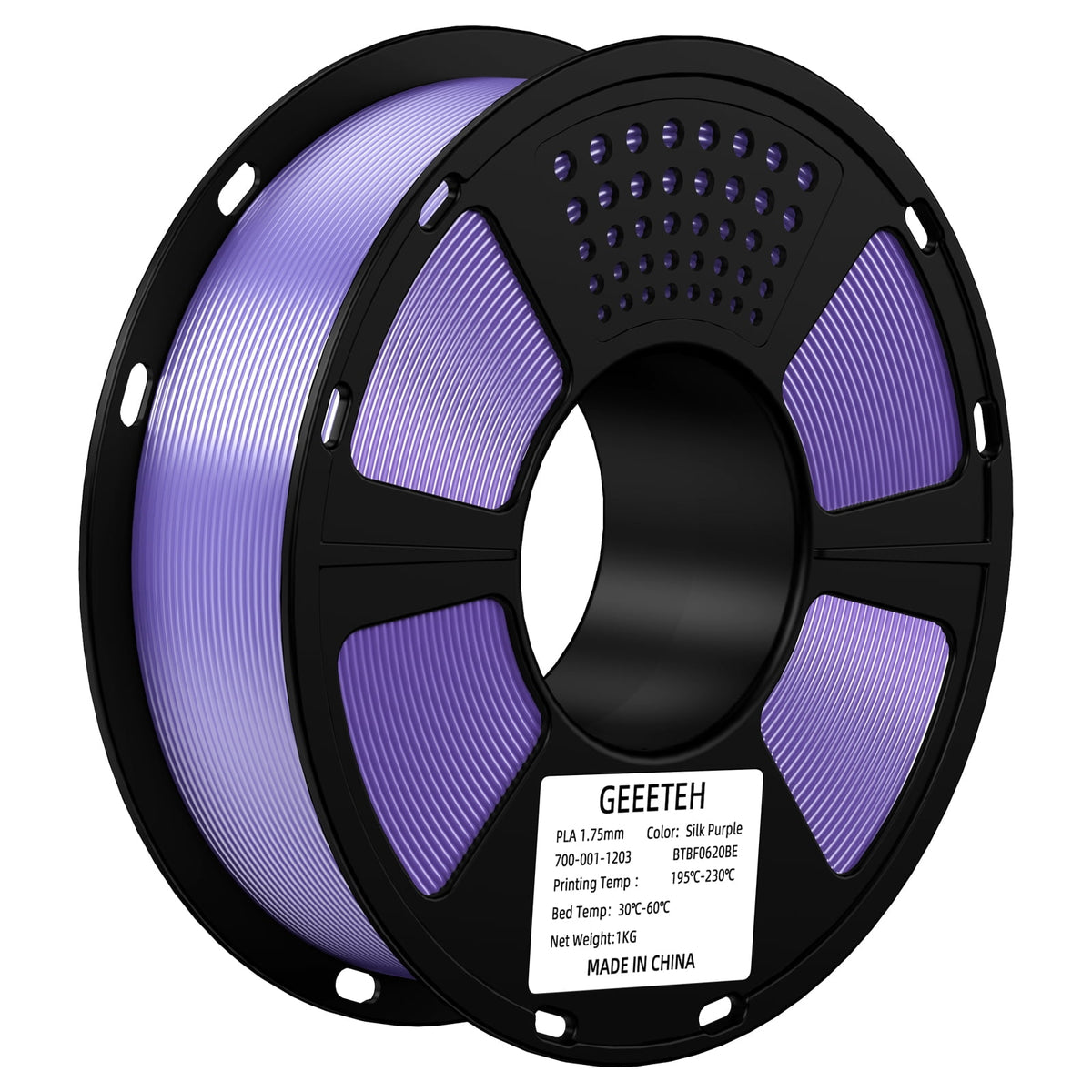 Geeetech 3D Printer Silk Purple PLA Filament 1.75mm 1kg Spool (2.2lbs), Dimensional Accuracy +/- 0.03mm