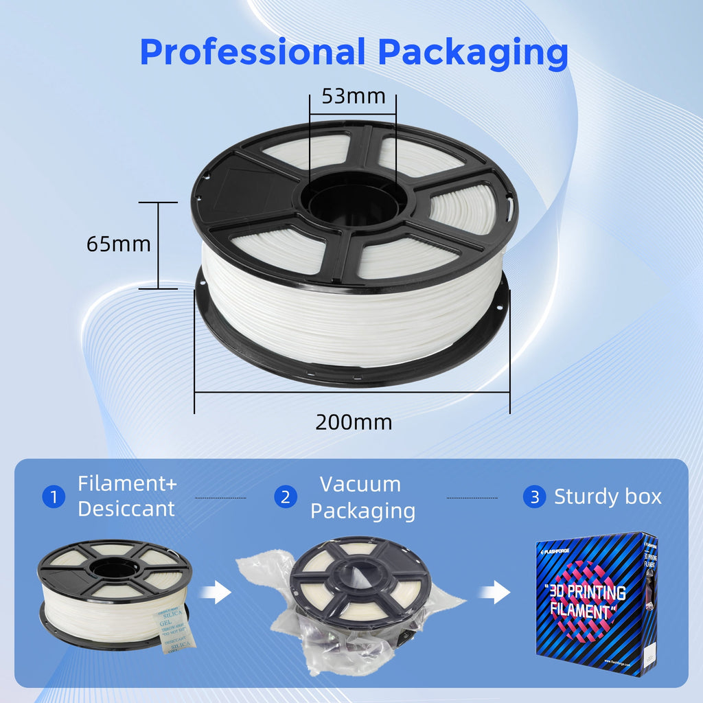 Flashforge ASA Filament 1.75mm, 1KG/2.2lbs UV Resistant ASA 3D Printer Filament with Satin Finish, White