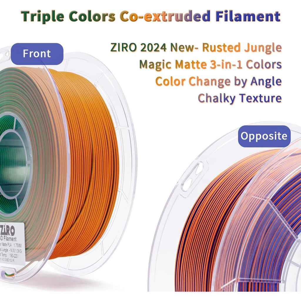 Ziro 3D Tri-Color Matte PLA 1.75mm 1kg, Volcano