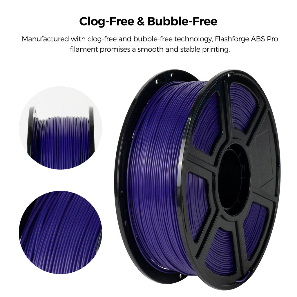 Flashforge ABS Pro Filament 1.75mm, 1KG/2.2lbs ABS Pro 3D Printer Filament, Purple