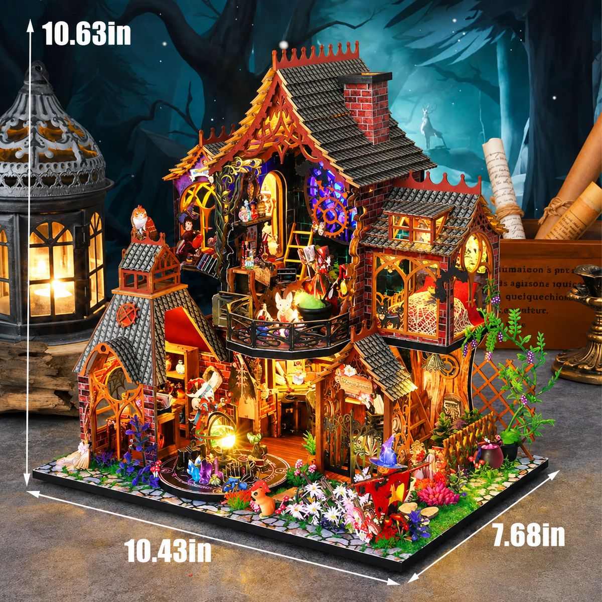 DIY Magic Forest Toy Model Hand-Assembled 3D Wooden Puzzle Dollhouse Xmas Gift