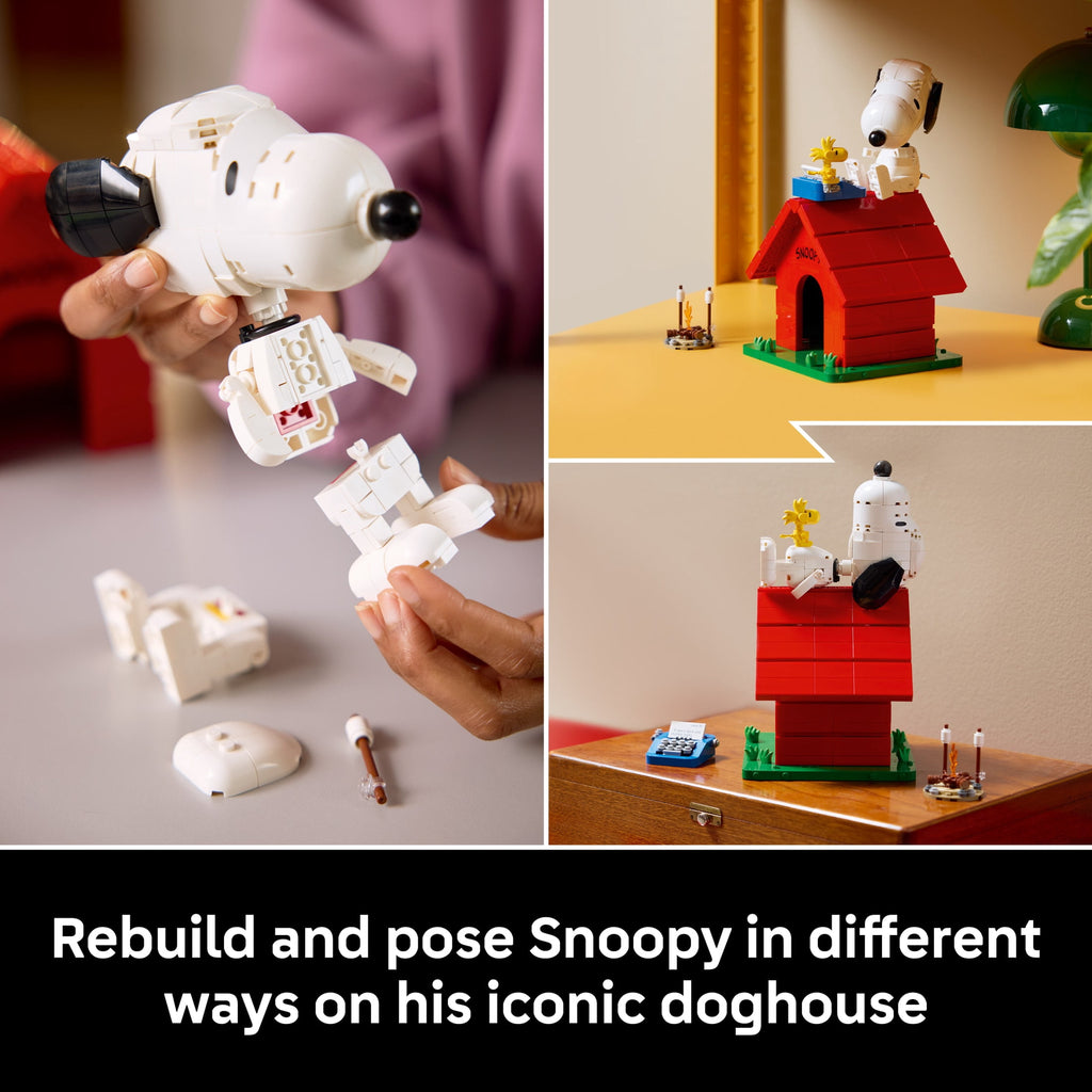LEGO Ideas Peanuts: Snoopy's Doghouse Collectible Building Set for Adults - Room or Office Decor for Women & Men, Ages 18+ - Gift for Fans - W/ Woodstock Figure - 21368