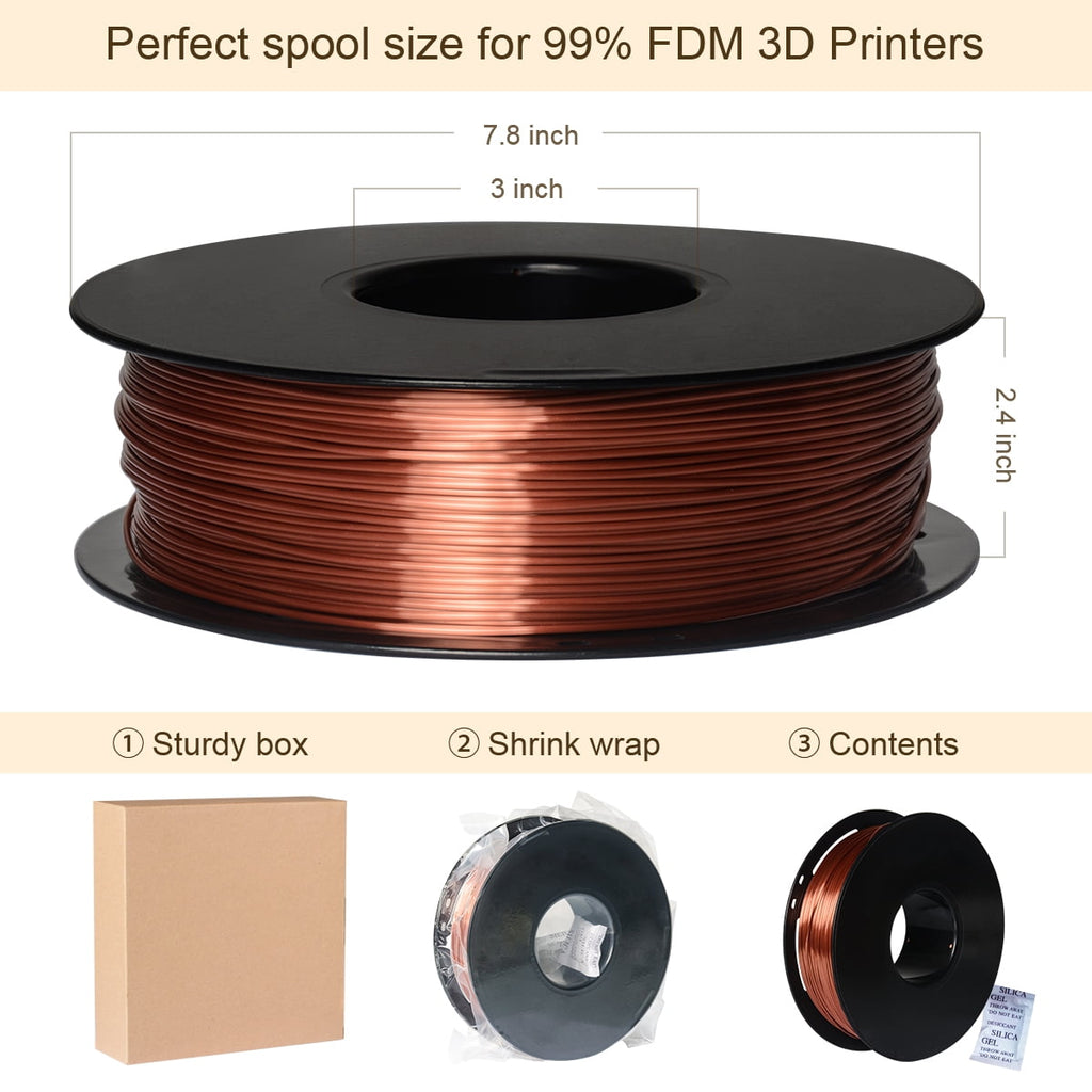 Geeetech 3D Printer PLA Filament Silk Sky Blue Toughness Enhanced Filament with 1.75mm Dimensional Accuracy +/-0.03mm, 1080 Feet per Roll, Vacuum Packaging for Most 3D FDM Printer