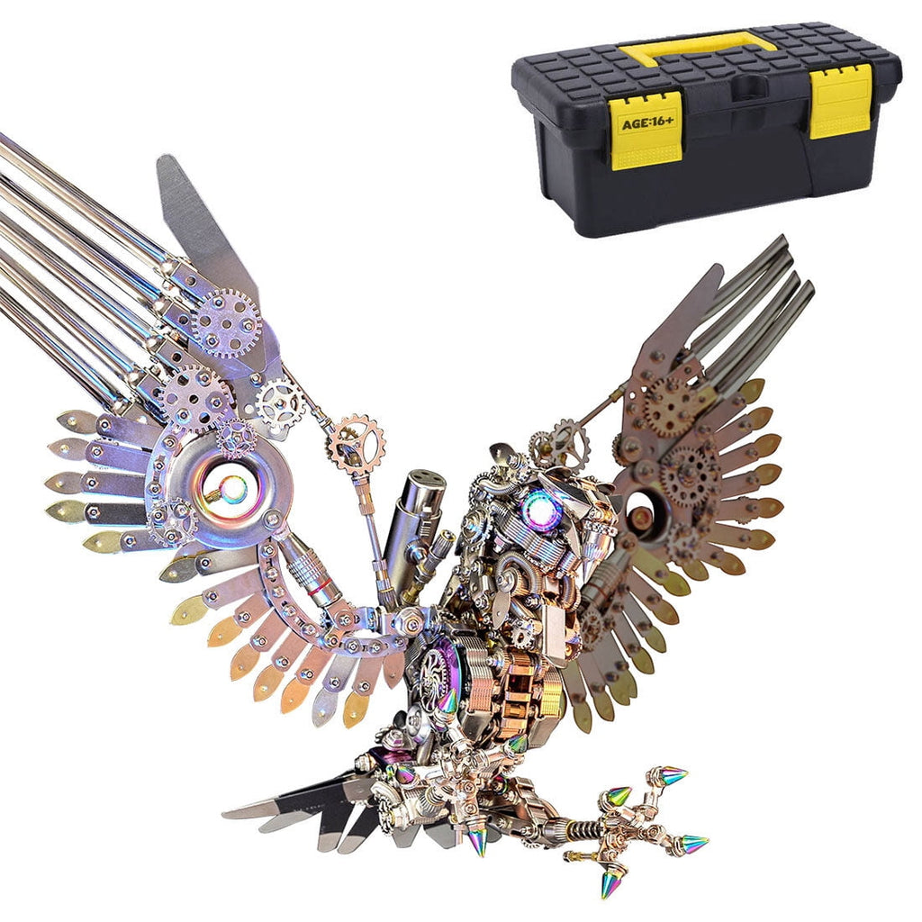 Lantern Fish 3D Metal Puzzle DIY Steampunk Assembly Kit, 700+PCS Mechanical Model with Movable Fins, Color-Changing Lamp & Collectible Gift for Adults & Teens