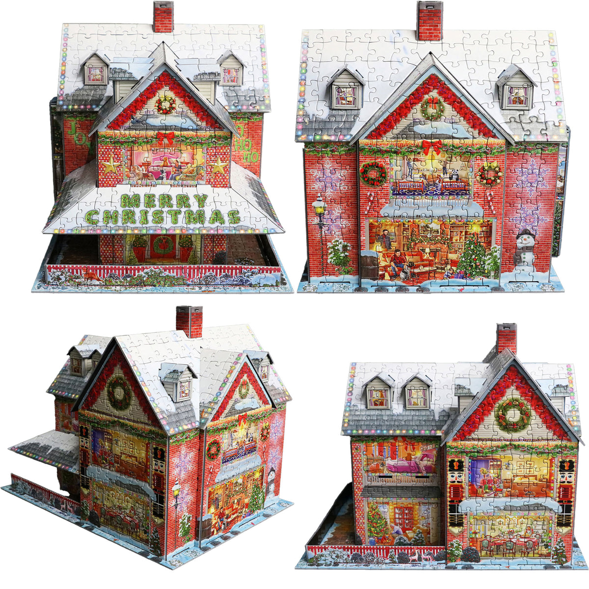 Eurographics: 3D Puzzle: Christmas House - 1100 Pieces - Holiday Adult Jigsaw, 13.75 x 10.5 x 11" Assembled Size, High-Quality Recycled Materials