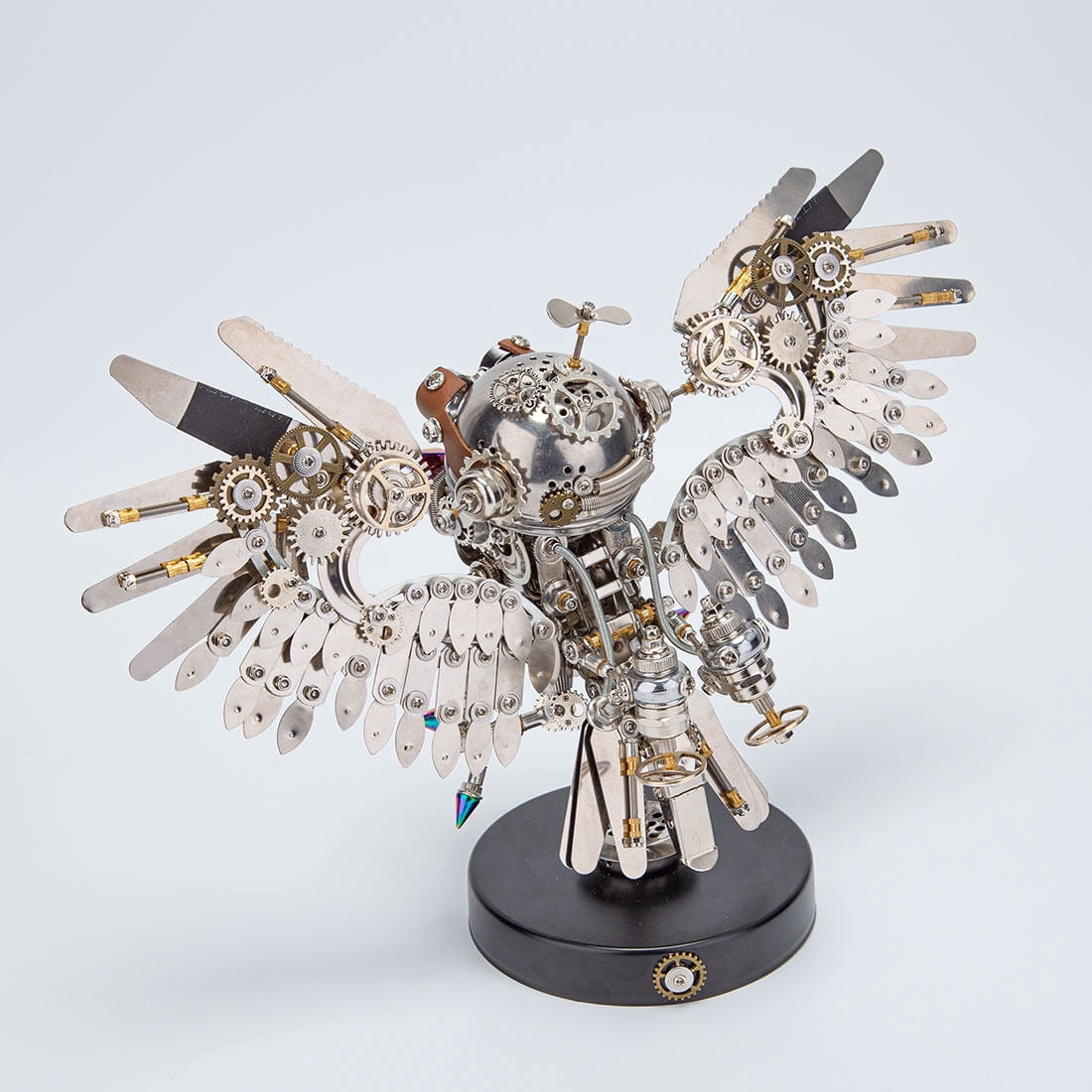 Lantern Fish 3D Metal Puzzle DIY Steampunk Assembly Kit, 700+PCS Mechanical Model with Movable Fins, Color-Changing Lamp & Collectible Gift for Adults & Teens
