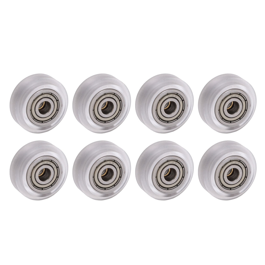 16 Pcs Polycarbonate Bearing Pulley Wheels Set for 3D Printers Transparent High Precision Smooth Motion Assembly Parts - 24 mm OD / 0.94 in x 5 mm ID / 0.2 in