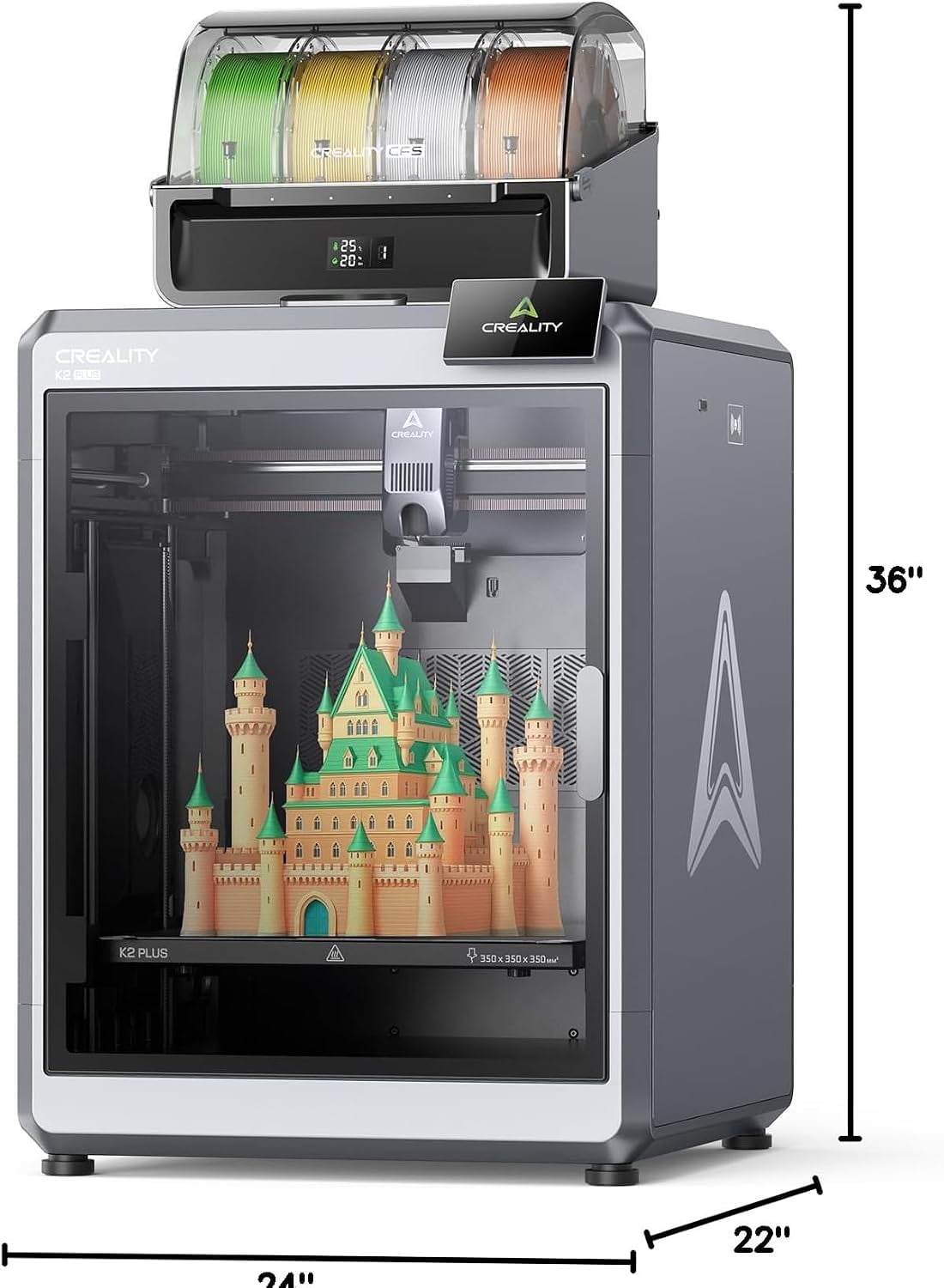 Creality K2 Combo 3D Printer, Multicolor Printing with CFS, 600mm/s Printing Speed, 95% Pre-Assemble